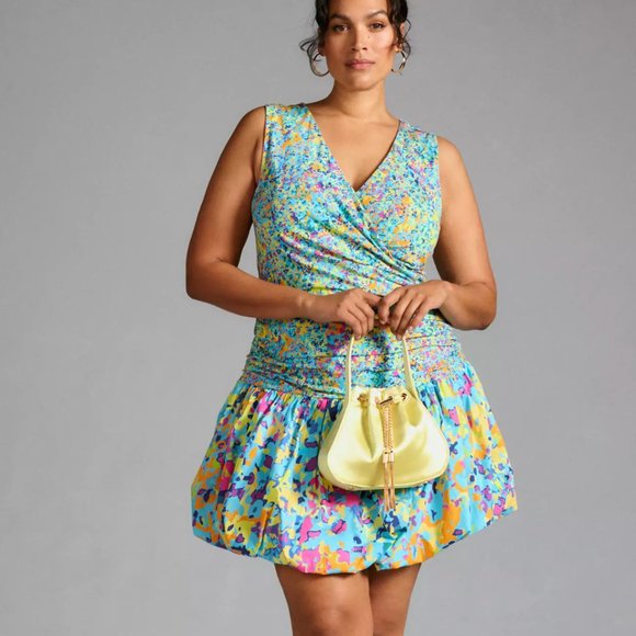 Plenty By Tracy Reese Anthropologie V-Neck Bubble Dress Size Large - Picture 2 of 11